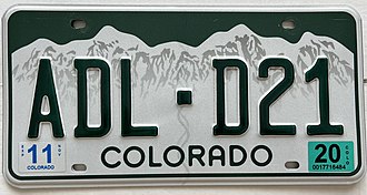Colorado License Plate