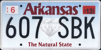 Arkansas License Plate