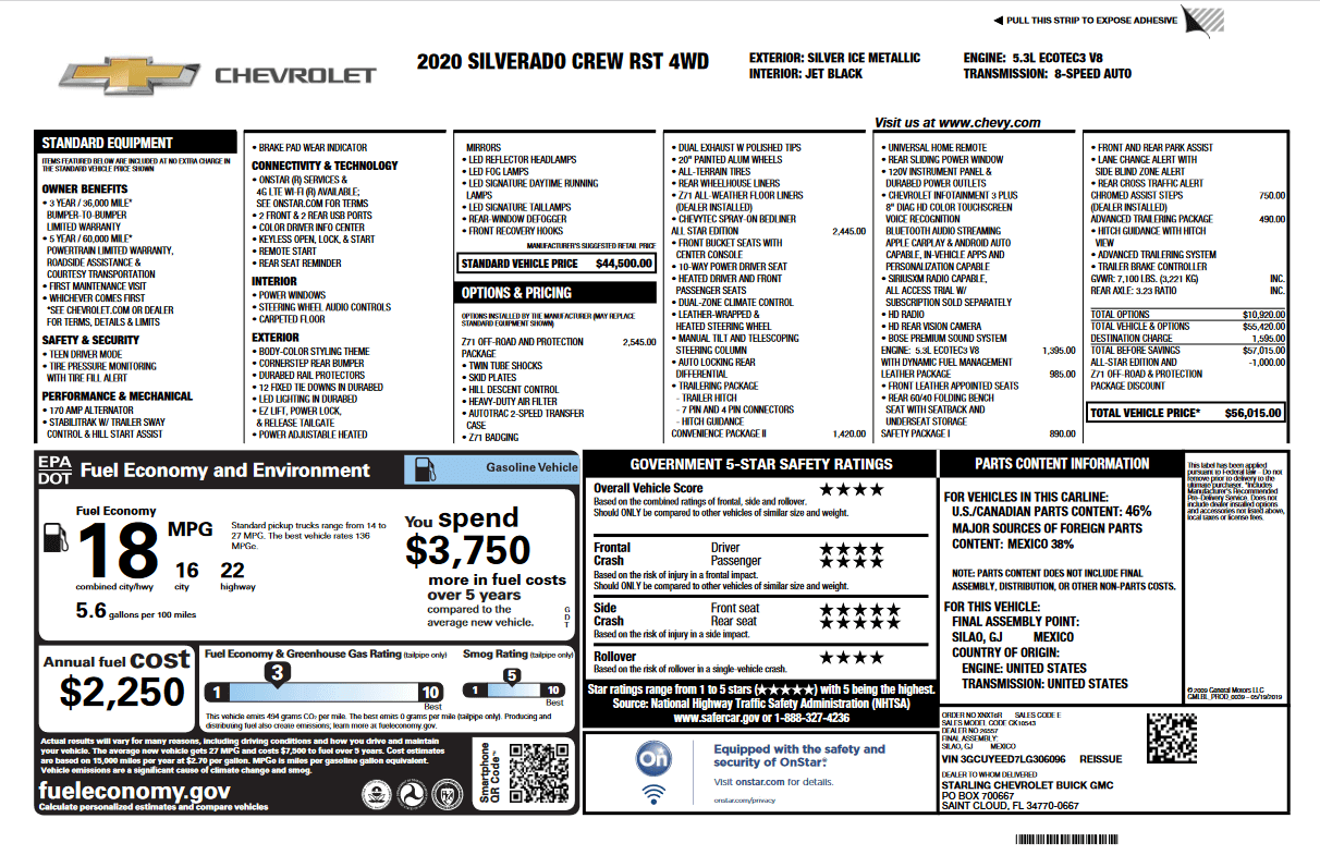 2020 Silverado Crew RST