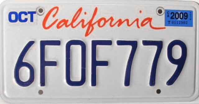 California License Plate