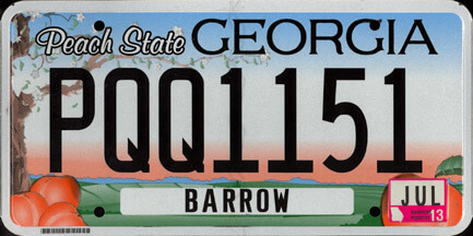 Georgia License Plate