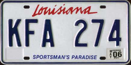 Louisiana License Plate