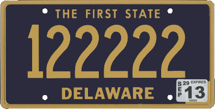 Delaware License Plate